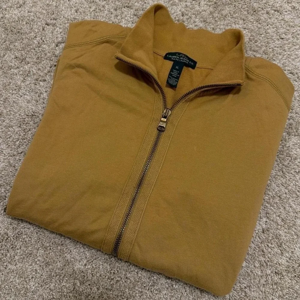 Vintage Ralph Lauren Jeans Military Zip Jacket | Tan | Size XL - Picture 3 of 5